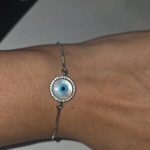Silver Evil Eye Bracelet